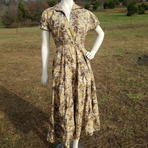 Vintage Dresses & Skirts - 1930's-1940's Handmade Cotton Wrap Dress XS S